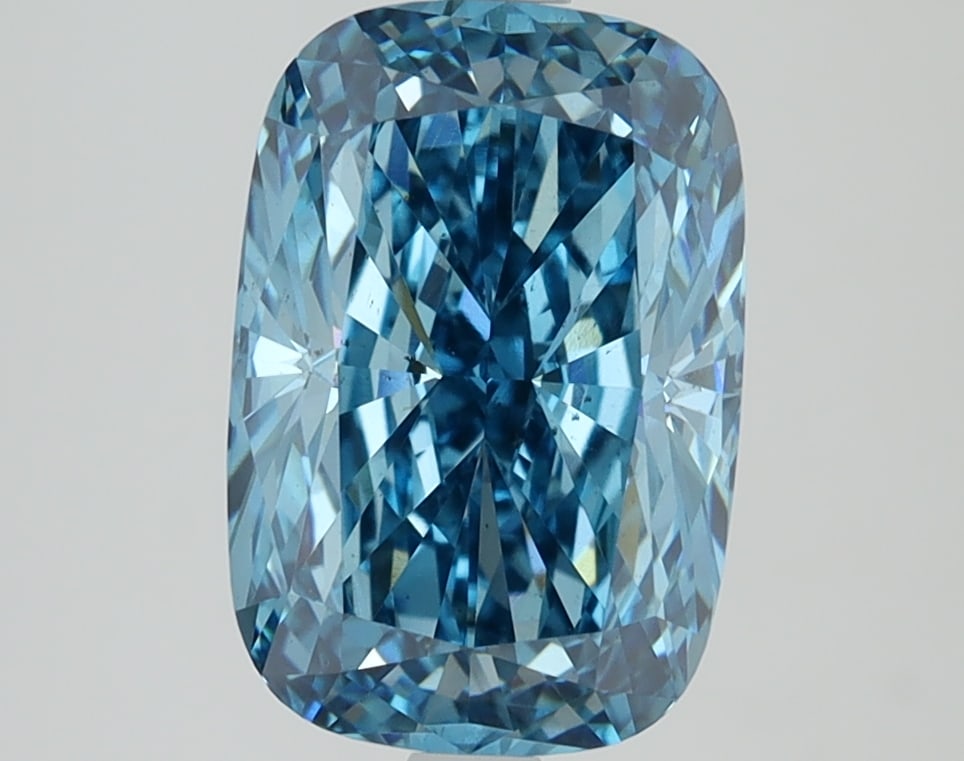 Loose Diamond - CUSHION 3.07ct Blue VS2: Loose Diamond - CUSHION 3.07ct Blue VS2 Source: This is a real non-mined Diamond that has been grown in a lab Shape: CUSHION Carats: 3.07 Color: Blue Clarity: VS2 Certification: IGI Condition: Pre-Own