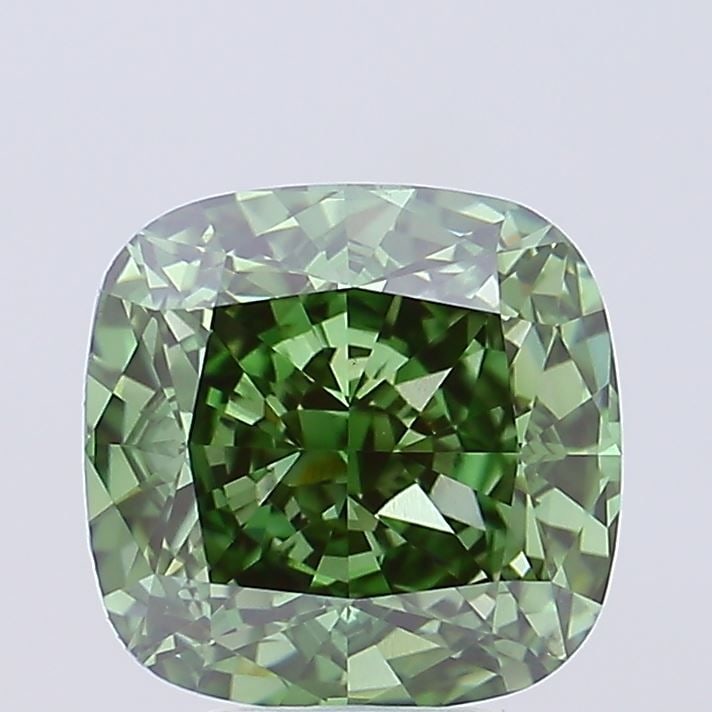 Loose Diamond - CUSHION BRILLIANT 5.97ct Fancy Vivid Green VS1 (1 of 1)