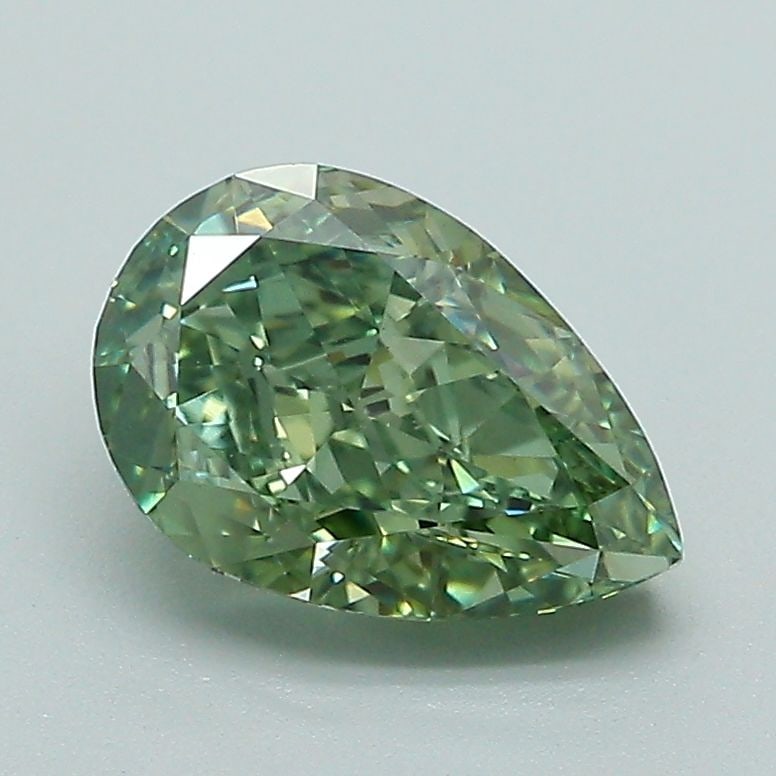 Loose Diamond - PEAR 1.54ct Fancy Vivid Green VS1: Loose Diamond - PEAR 1.54ct Fancy Vivid Green VS1 Source: This is a real non-mined Diamond that has been grown in a lab Shape: PEAR Carats: 1.54 Color: Fancy Vivid Green Certification: IGI Video: