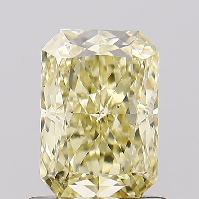Loose Diamond - RADIANT 1.0ct Fancy Light Yellow VS1: Loose Diamond - RADIANT 1.0ct Fancy Light Yellow VS1 Source: This is a real non-mined Diamond that has been grown in a lab Shape: RADIANT Carats: 1.0 Color: Fancy Light Yellow Certification: IGI Video
