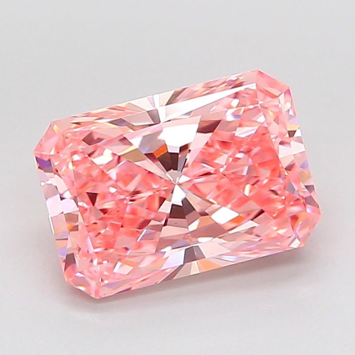 Loose Diamond - RADIANT 3.23ct Fancy Vivid Pink VS2: Loose Diamond - RADIANT 3.23ct Fancy Vivid Pink VS2 Source: This is a real non-mined Diamond that has been grown in a lab Shape: RADIANT Carats: 3.23 Color: Fancy Vivid Pink Certification: IGI Video: