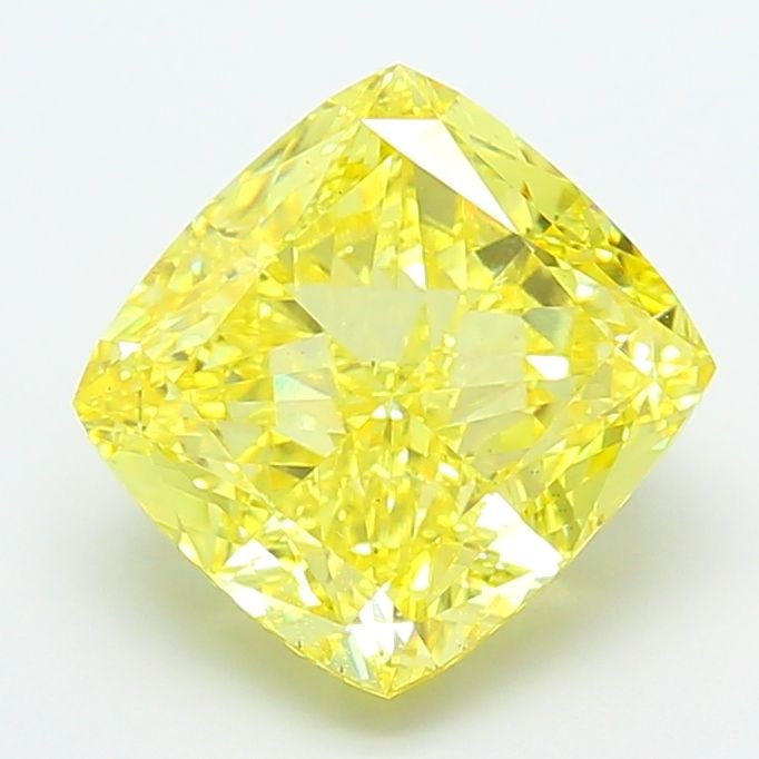 Loose Diamond - CUSHION MODIFIED 5.01ct Fancy Vivid Yellow VS2: Loose Diamond - CUSHION MODIFIED 5.01ct Fancy Vivid Yellow VS2 Source: This is a real non-mined Diamond that has been grown in a lab Shape: CUSHION MODIFIED Carats: 5.01 Color: Fancy Vivid Yellow Cert