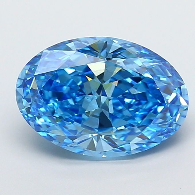 Loose Diamond - OVAL 4.08ct Fancy Vivid Blue VS2: Loose Diamond - OVAL 4.08ct Fancy Vivid Blue VS2 Source: This is a real non-mined Diamond that has been grown in a lab Shape: OVAL Carats: 4.08 Color: Fancy Vivid Blue Certification: IGI Video: