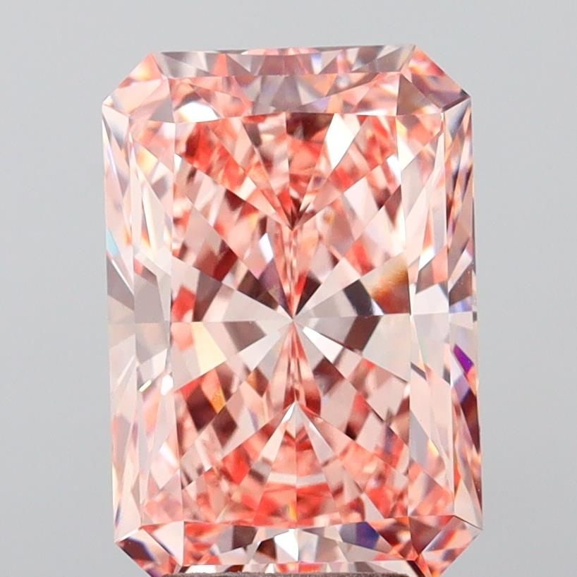 Loose Diamond - RADIANT 5.14ct Fancy Intense Pink VVS2: Loose Diamond - RADIANT 5.14ct Fancy Intense Pink VVS2 Source: This is a real non-mined Diamond that has been grown in a lab Shape: RADIANT Carats: 5.14 Color: Fancy Intense Pink Certification: IGI Vi