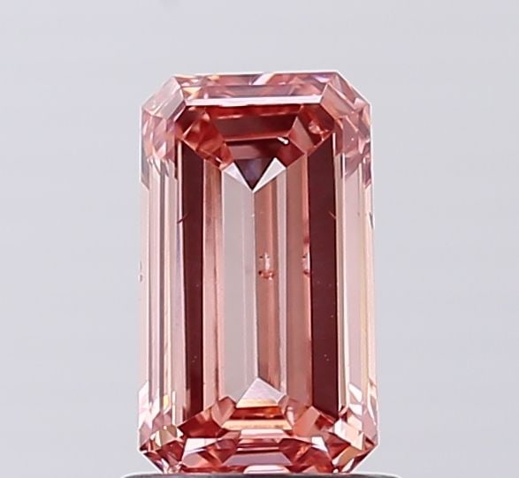 Loose Diamond - EMERALD 1.1ct Fancy Intense Brownish Pink SI1: Loose Diamond - EMERALD 1.1ct Fancy Intense Brownish Pink SI1 Source: This is a real non-mined Diamond that has been grown in a lab Shape: EMERALD Carats: 1.1 Color: Fancy Intense Brownish Pink Certif
