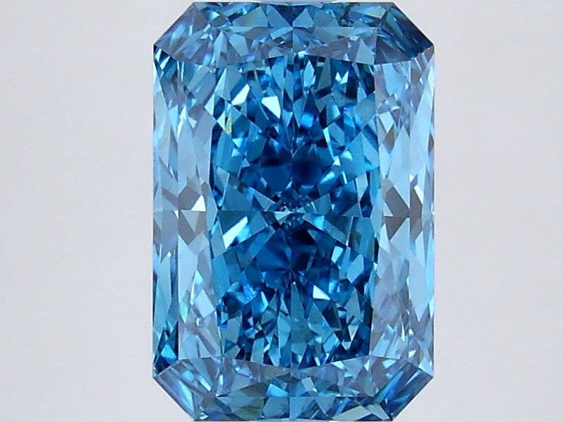 Loose Diamond - RADIANT 3.01ct Fancy Vivid Blue VS2: Loose Diamond - RADIANT 3.01ct Fancy Vivid Blue VS2 Source: This is a real non-mined Diamond that has been grown in a lab Shape: RADIANT Carats: 3.01 Color: Fancy Vivid Blue Certification: IGI Video: