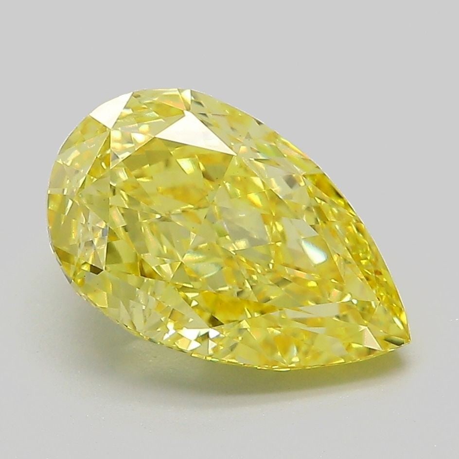 Loose Diamond - PEAR 3.11ct Fancy Vivid Yellow VS1: Loose Diamond - PEAR 3.11ct Fancy Vivid Yellow VS1 Source: This is a real non-mined Diamond that has been grown in a lab Shape: PEAR Carats: 3.11 Color: Fancy Vivid Yellow Certification: IGI Video: