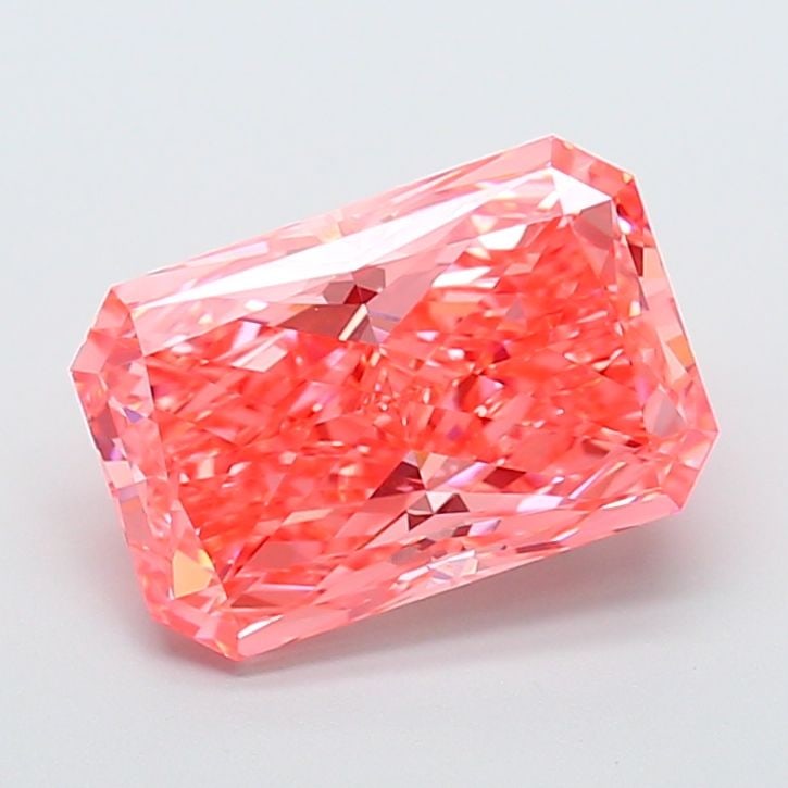 Loose Diamond - RADIANT 5.01ct Fancy Vivid Pink VS1: Loose Diamond - RADIANT 5.01ct Fancy Vivid Pink VS1 Source: This is a real non-mined Diamond that has been grown in a lab Shape: RADIANT Carats: 5.01 Color: Fancy Vivid Pink Certification: IGI Video: