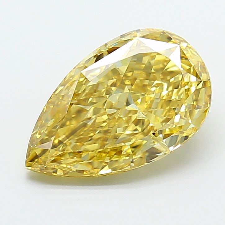 Loose Diamond - PEAR 5.01ct Fancy Intense Yellow VS2: Loose Diamond - PEAR 5.01ct Fancy Intense Yellow VS2 Source: This is a real non-mined Diamond that has been grown in a lab Shape: PEAR Carats: 5.01 Color: Fancy Intense Yellow Certification: IGI Video