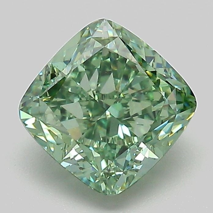 Loose Diamond - CUSHION MODIFIED 2.04ct Fancy Vivid Green VVS2: Loose Diamond - CUSHION MODIFIED 2.04ct Fancy Vivid Green VVS2 Source: This is a real non-mined Diamond that has been grown in a lab Shape: CUSHION MODIFIED Carats: 2.04 Color: Fancy Vivid Green Certi