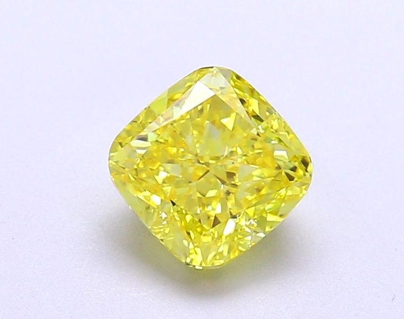 Loose Diamond - CUSHION BRILLIANT 1.37ct Fancy Vivid Yellow VVS2: Loose Diamond - CUSHION BRILLIANT 1.37ct Fancy Vivid Yellow VVS2 Source: This is a real non-mined Diamond that has been grown in a lab Shape: CUSHION BRILLIANT Carats: 1.37 Color: Fancy Vivid Yellow C