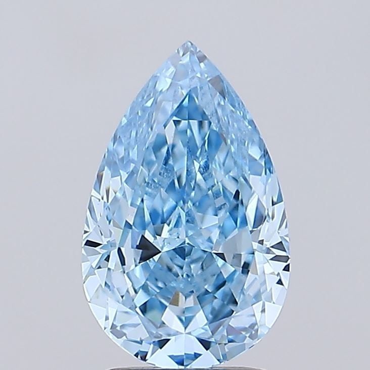 Loose Diamond - PEAR 2.49ct Fancy Vivid Blue VVS2: Loose Diamond - PEAR 2.49ct Fancy Vivid Blue VVS2 Source: This is a real non-mined Diamond that has been grown in a lab Shape: PEAR Carats: 2.49 Color: Fancy Vivid Blue Certification: IGI Video: