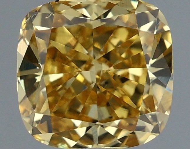 Loose Diamond - CUSHION BRILLIANT 0.65ct Fancy Intense Yellow VS2: Loose Diamond - CUSHION BRILLIANT 0.65ct Fancy Intense Yellow VS2 Source: This is a real non-mined Diamond that has been grown in a lab Shape: CUSHION BRILLIANT Carats: 0.65 Color: Fancy Intense Yello