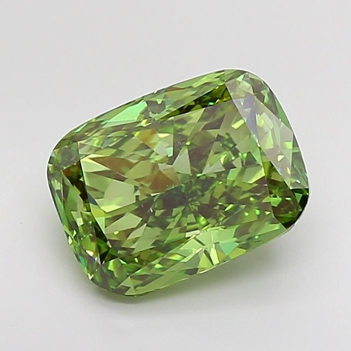 Loose Diamond - CUSHION MODIFIED 4.75ct Fancy Vivid Green VVS2: Loose Diamond - CUSHION MODIFIED 4.75ct Fancy Vivid Green VVS2 Source: This is a real non-mined Diamond that has been grown in a lab Shape: CUSHION MODIFIED Carats: 4.75 Color: Fancy Vivid Green Certi