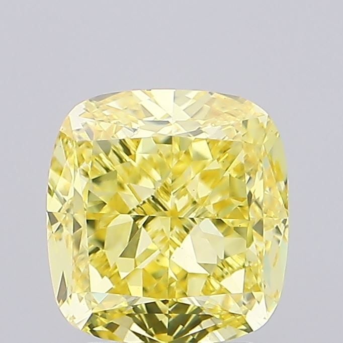 Loose Diamond - CUSHION MODIFIED 3.0ct Fancy Vivid Yellow VS1: Loose Diamond - CUSHION MODIFIED 3.0ct Fancy Vivid Yellow VS1 Source: This is a real non-mined Diamond that has been grown in a lab Shape: CUSHION MODIFIED Carats: 3.0 Color: Fancy Vivid Yellow Certif