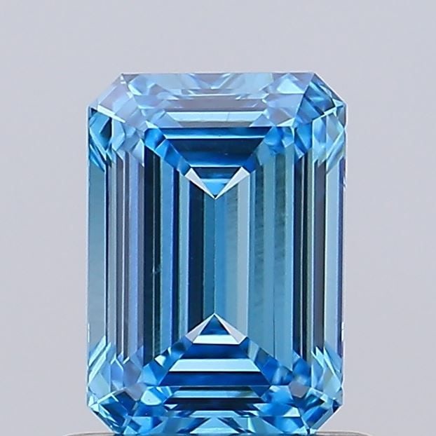 Loose Diamond - EMERALD 0.91ct Fancy Vivid Blue VVS2: Loose Diamond - EMERALD 0.91ct Fancy Vivid Blue VVS2 Source: This is a real non-mined Diamond that has been grown in a lab Shape: EMERALD Carats: 0.91 Color: Fancy Vivid Blue Certification: NONE Video