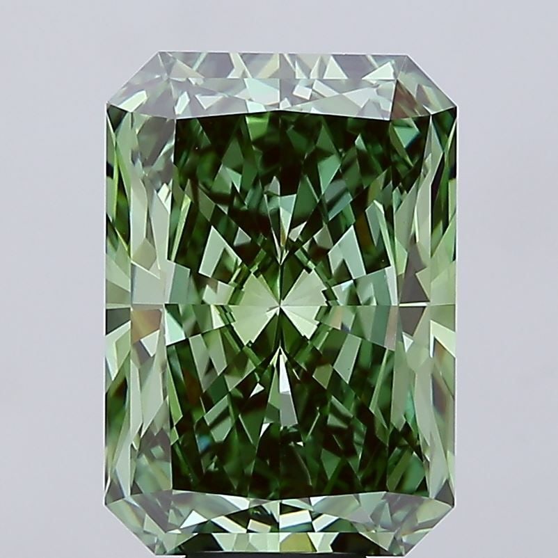 Loose Diamond - RADIANT 10.08ct Fancy Vivid Green VS1: Loose Diamond - RADIANT 10.08ct Fancy Vivid Green VS1 Source: This is a real non-mined Diamond that has been grown in a lab Shape: RADIANT Carats: 10.08 Color: Fancy Vivid Green Certification: IGI Vid