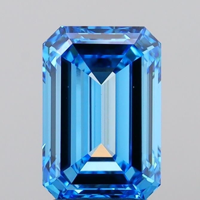 Loose Diamond - EMERALD 2.35ct Fancy Vivid Blue VVS2: Loose Diamond - EMERALD 2.35ct Fancy Vivid Blue VVS2 Source: This is a real non-mined Diamond that has been grown in a lab Shape: EMERALD Carats: 2.35 Color: Fancy Vivid Blue Certification: IGI Video: