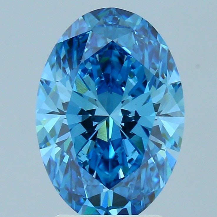 Loose Diamond - OVAL 2.59ct Fancy Vivid Blue VS1: Loose Diamond - OVAL 2.59ct Fancy Vivid Blue VS1 Source: This is a real non-mined Diamond that has been grown in a lab Shape: OVAL Carats: 2.59 Color: Fancy Vivid Blue Certification: IGI Video: