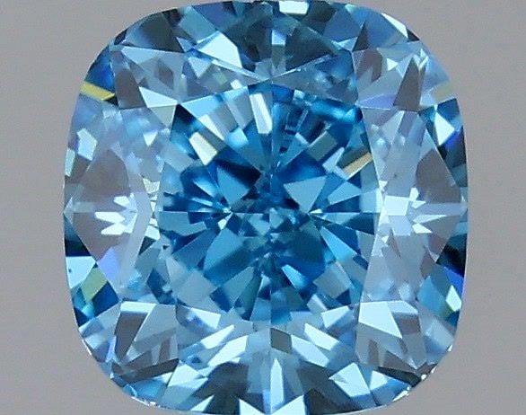 Loose Diamond - CUSHION MODIFIED 1.02ct Fancy Vivid Blue VS1: Loose Diamond - CUSHION MODIFIED 1.02ct Fancy Vivid Blue VS1 Source: This is a real non-mined Diamond that has been grown in a lab Shape: CUSHION MODIFIED Carats: 1.02 Color: Fancy Vivid Blue Certific