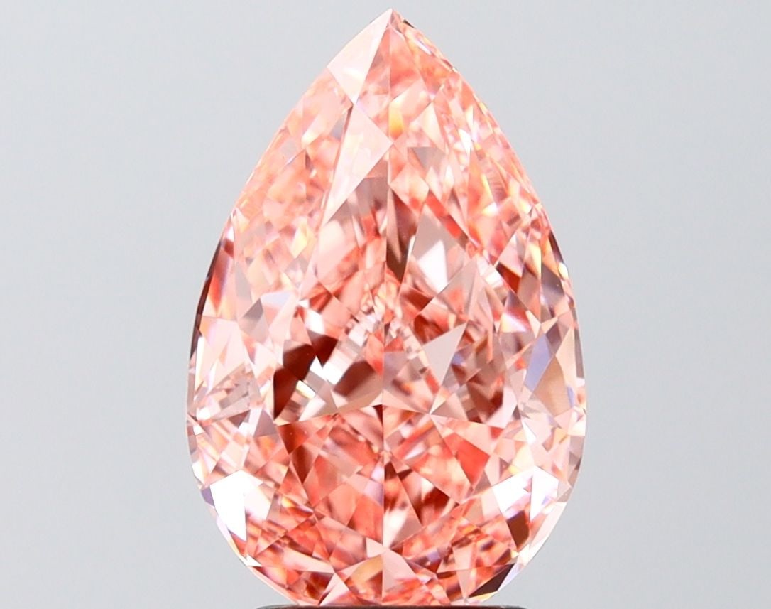 Loose Diamond - PEAR 3.55ct Fancy Vivid Pink VVS2: Loose Diamond - PEAR 3.55ct Fancy Vivid Pink VVS2 Source: This is a real non-mined Diamond that has been grown in a lab Shape: PEAR Carats: 3.55 Color: Fancy Vivid Pink Certification: IGI Video:
