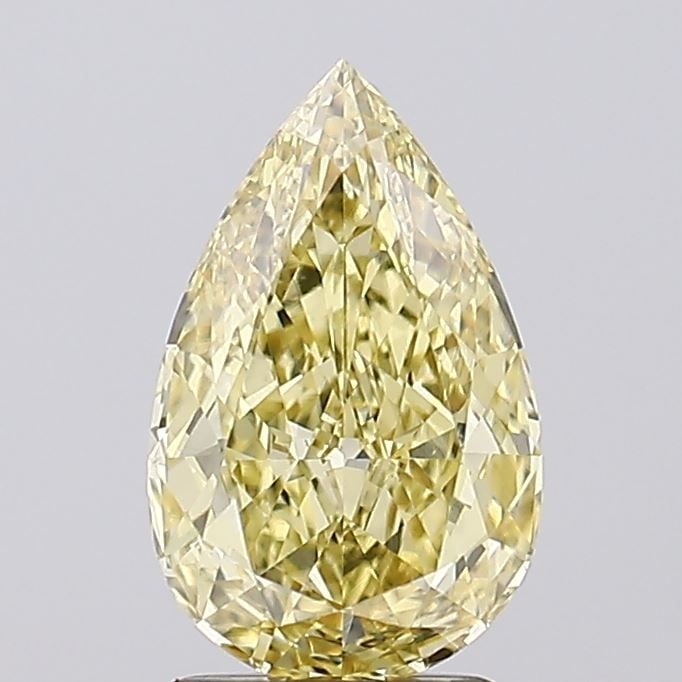 Loose Diamond - PEAR 2.09ct Fancy Yellow VVS2: Loose Diamond - PEAR 2.09ct Fancy Yellow VVS2 Source: This is a real non-mined Diamond that has been grown in a lab Shape: PEAR Carats: 2.09 Color: Fancy Yellow Certification: IGI Video: