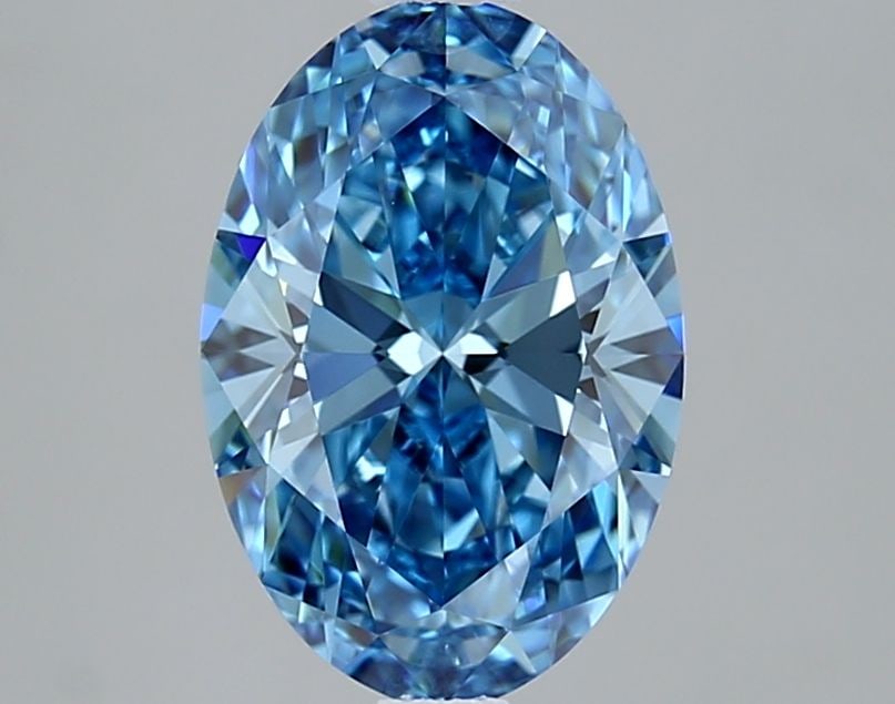 Loose Diamond - OVAL 2.01ct Fancy Vivid Blue VVS1: Loose Diamond - OVAL 2.01ct Fancy Vivid Blue VVS1 Source: This is a real non-mined Diamond that has been grown in a lab Shape: OVAL Carats: 2.01 Color: Fancy Vivid Blue Certification: IGI Video: