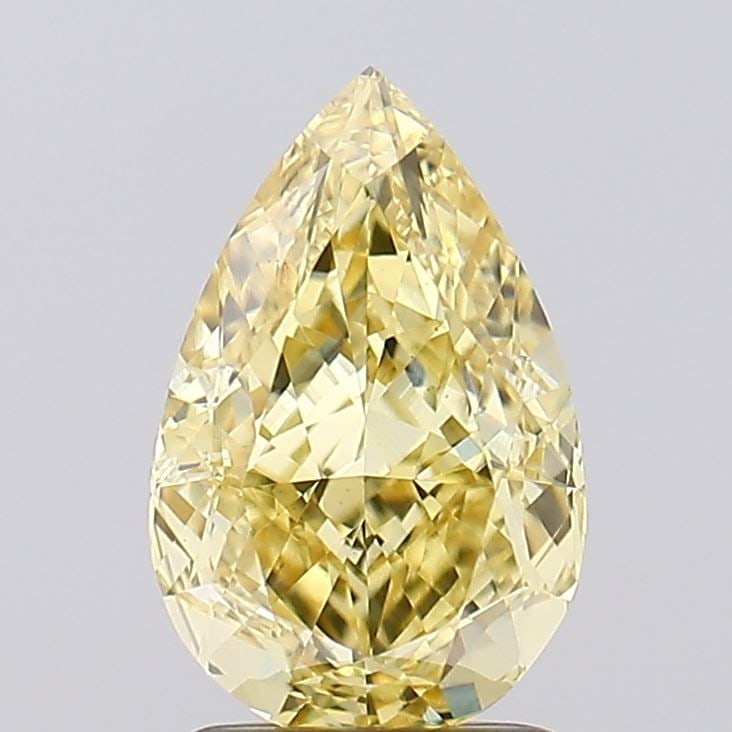 Loose Diamond - PEAR 2.09ct Fancy Intense Yellow VS2: Loose Diamond - PEAR 2.09ct Fancy Intense Yellow VS2 Source: This is a real non-mined Diamond that has been grown in a lab Shape: PEAR Carats: 2.09 Color: Fancy Intense Yellow Certification: IGI Video
