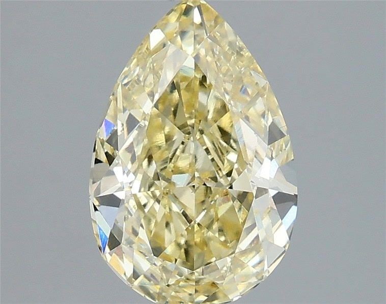 Loose Diamond - PEAR 2.09ct Fancy Yellow VS1: Loose Diamond - PEAR 2.09ct Fancy Yellow VS1 Source: This is a real non-mined Diamond that has been grown in a lab Shape: PEAR Carats: 2.09 Color: Fancy Yellow Certification: IGI Video: