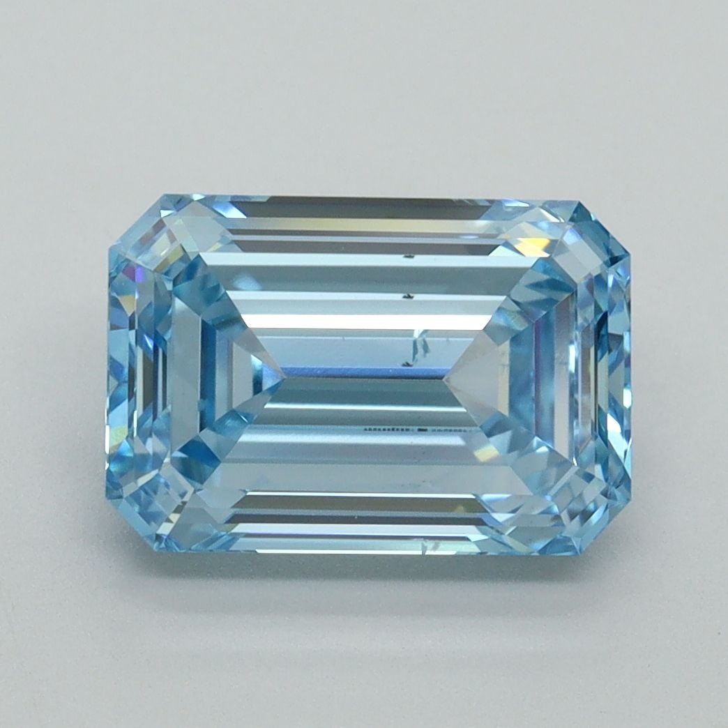 Loose Diamond - EMERALD 3.12ct Fancy Intense Blue SI1: Loose Diamond - EMERALD 3.12ct Fancy Intense Blue SI1 Source: This is a real non-mined Diamond that has been grown in a lab Shape: EMERALD Carats: 3.12 Color: Fancy Intense Blue Certification: IGI Vid