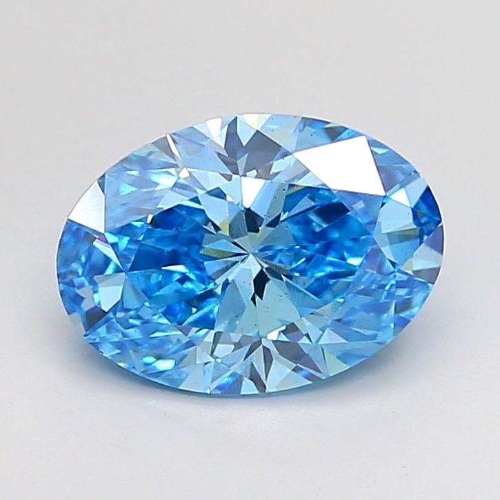 Loose Diamond - OVAL 2.04ct Fancy Vivid Blue SI1: Loose Diamond - OVAL 2.04ct Fancy Vivid Blue SI1 Source: This is a real non-mined Diamond that has been grown in a lab Shape: OVAL Carats: 2.04 Color: Fancy Vivid Blue Certification: NONE Video: