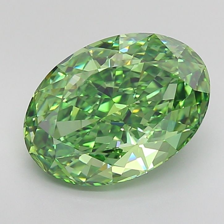 Loose Diamond - OVAL 4.51ct Fancy Vivid Green VVS1: Loose Diamond - OVAL 4.51ct Fancy Vivid Green VVS1 Source: This is a real non-mined Diamond that has been grown in a lab Shape: OVAL Carats: 4.51 Color: Fancy Vivid Green Certification: IGI Video: