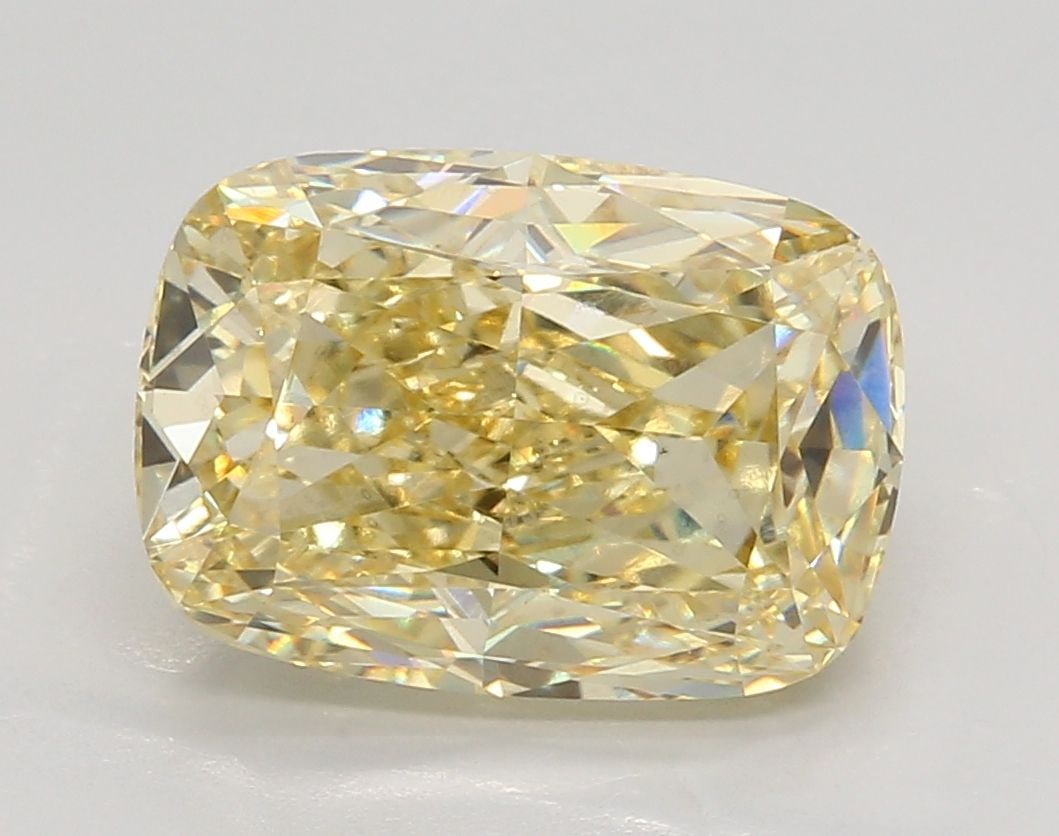 Loose Diamond - CUSHION MODIFIED 5.22ct Fancy Intense Yellow VS1: Loose Diamond - CUSHION MODIFIED 5.22ct Fancy Intense Yellow VS1 Source: This is a real non-mined Diamond that has been grown in a lab Shape: CUSHION MODIFIED Carats: 5.22 Color: Fancy Intense Yellow 