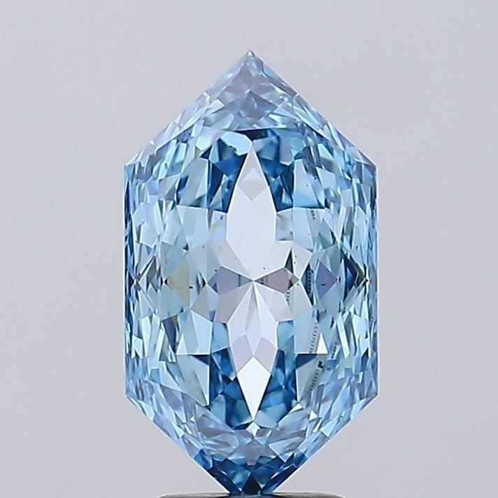 Loose Diamond - HEXAGONAL 4.58ct Fancy Vivid Blue VS2: Loose Diamond - HEXAGONAL 4.58ct Fancy Vivid Blue VS2 Source: This is a real non-mined Diamond that has been grown in a lab Shape: HEXAGONAL Carats: 4.58 Color: Fancy Vivid Blue Certification: IGI Vid