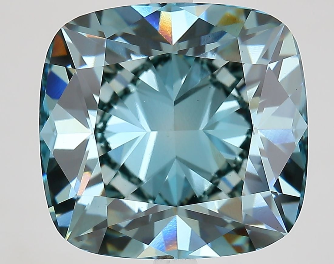 Loose Diamond - CUSHION MODIFIED 10.65ct Fancy Vivid Green Blue VS1 (1 of 1)