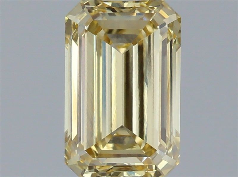 Loose Diamond - EMERALD 1.32ct Fancy Light Yellow VVS2: Loose Diamond - EMERALD 1.32ct Fancy Light Yellow VVS2 Source: This is a real non-mined Diamond that has been grown in a lab Shape: EMERALD Carats: 1.32 Color: Fancy Light Yellow Certification: IGI Vi