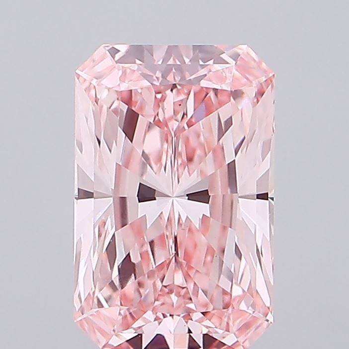 Loose Diamond - RADIANT 4.02ct Fancy Vivid Pink VS1: Loose Diamond - RADIANT 4.02ct Fancy Vivid Pink VS1 Source: This is a real non-mined Diamond that has been grown in a lab Shape: RADIANT Carats: 4.02 Color: Fancy Vivid Pink Certification: IGI Video: