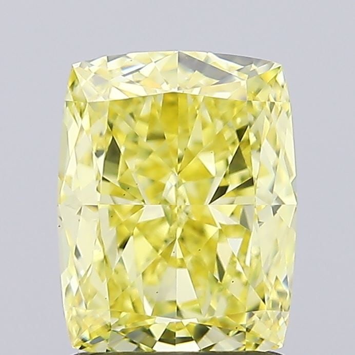 Loose Diamond - CUSHION MODIFIED 1.69ct Fancy Intense Yellow VS1: Loose Diamond - CUSHION MODIFIED 1.69ct Fancy Intense Yellow VS1 Source: This is a real non-mined Diamond that has been grown in a lab Shape: CUSHION MODIFIED Carats: 1.69 Color: Fancy Intense Yellow 