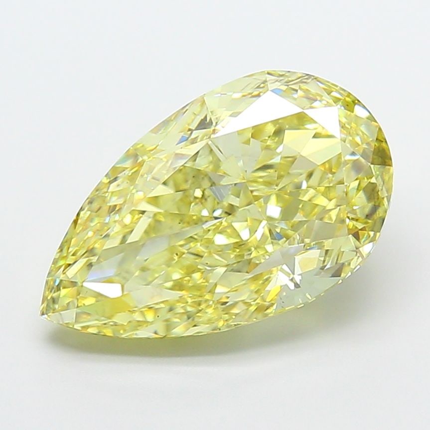 Loose Diamond - PEAR 7.52ct Fancy Yellow VS2: Loose Diamond - PEAR 7.52ct Fancy Yellow VS2 Source: This is a real non-mined Diamond that has been grown in a lab Shape: PEAR Carats: 7.52 Color: Fancy Yellow Certification: IGI Video: