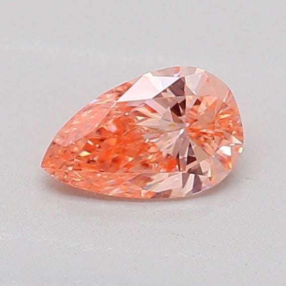 Loose Diamond - PEAR 0.26ct Fancy Vivid Orangey Pink VS1: Loose Diamond - PEAR 0.26ct Fancy Vivid Orangey Pink VS1 Source: This is a real non-mined Diamond that has been grown in a lab Shape: PEAR Carats: 0.26 Color: Fancy Vivid Orangey Pink Certification: I