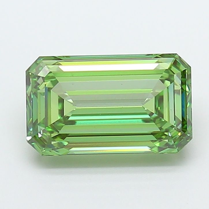 Loose Diamond - EMERALD 4.41ct Fancy Vivid Green VS1: Loose Diamond - EMERALD 4.41ct Fancy Vivid Green VS1 Source: This is a real non-mined Diamond that has been grown in a lab Shape: EMERALD Carats: 4.41 Color: Fancy Vivid Green Certification: IGI Video