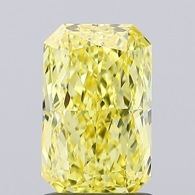 Loose Diamond - RADIANT 1.37ct Fancy Vivid Yellow VS1: Loose Diamond - RADIANT 1.37ct Fancy Vivid Yellow VS1 Source: This is a real non-mined Diamond that has been grown in a lab Shape: RADIANT Carats: 1.37 Color: Fancy Vivid Yellow Certification: IGI Vid