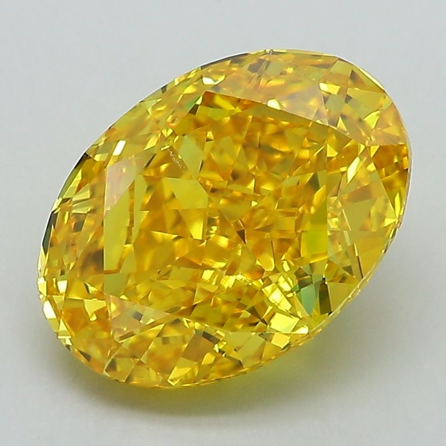 Loose Diamond - OVAL 4.15ct Fancy Vivid Yellow VVS1: Loose Diamond - OVAL 4.15ct Fancy Vivid Yellow VVS1 Source: This is a real non-mined Diamond that has been grown in a lab Shape: OVAL Carats: 4.15 Color: Fancy Vivid Yellow Certification: IGI Video:
