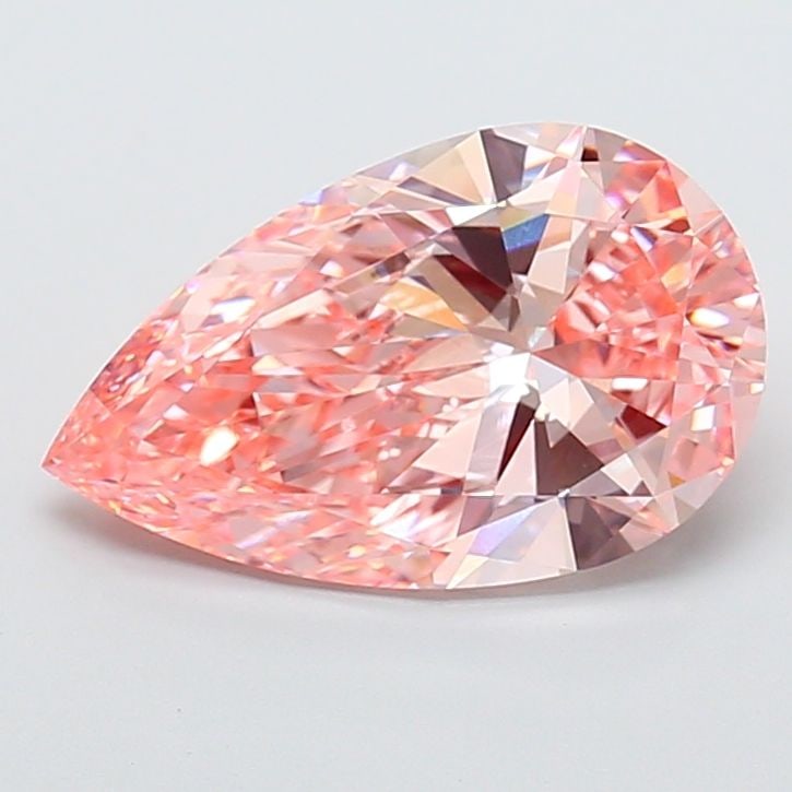 Loose Diamond - PEAR 5.02ct Fancy Vivid Pink VVS2: Loose Diamond - PEAR 5.02ct Fancy Vivid Pink VVS2 Source: This is a real non-mined Diamond that has been grown in a lab Shape: PEAR Carats: 5.02 Color: Fancy Vivid Pink Certification: IGI Video: