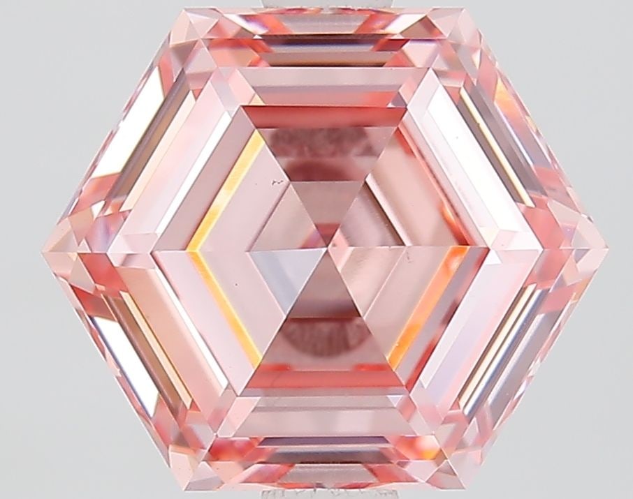 Loose Diamond - HEXAGONAL 2.32ct Fancy Intense Pink VS1: Loose Diamond - HEXAGONAL 2.32ct Fancy Intense Pink VS1 Source: This is a real non-mined Diamond that has been grown in a lab Shape: HEXAGONAL Carats: 2.32 Color: Fancy Intense Pink Certification: IGI