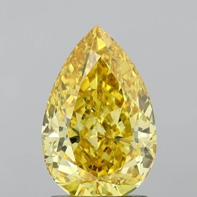 Loose Diamond - PEAR 1.48ct Fancy Vivid Yellow VS2: Loose Diamond - PEAR 1.48ct Fancy Vivid Yellow VS2 Source: This is a real non-mined Diamond that has been grown in a lab Shape: PEAR Carats: 1.48 Color: Fancy Vivid Yellow Certification: IGI Video: