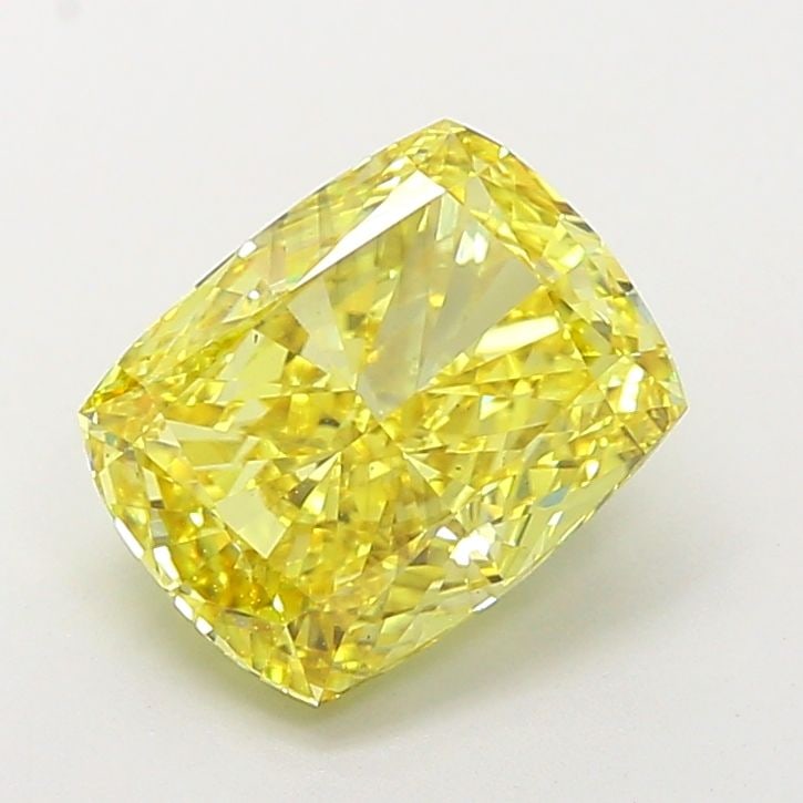 Loose Diamond - CUSHION MODIFIED 4.0ct Fancy Vivid Yellow VS2: Loose Diamond - CUSHION MODIFIED 4.0ct Fancy Vivid Yellow VS2 Source: This is a real non-mined Diamond that has been grown in a lab Shape: CUSHION MODIFIED Carats: 4.0 Color: Fancy Vivid Yellow Certif