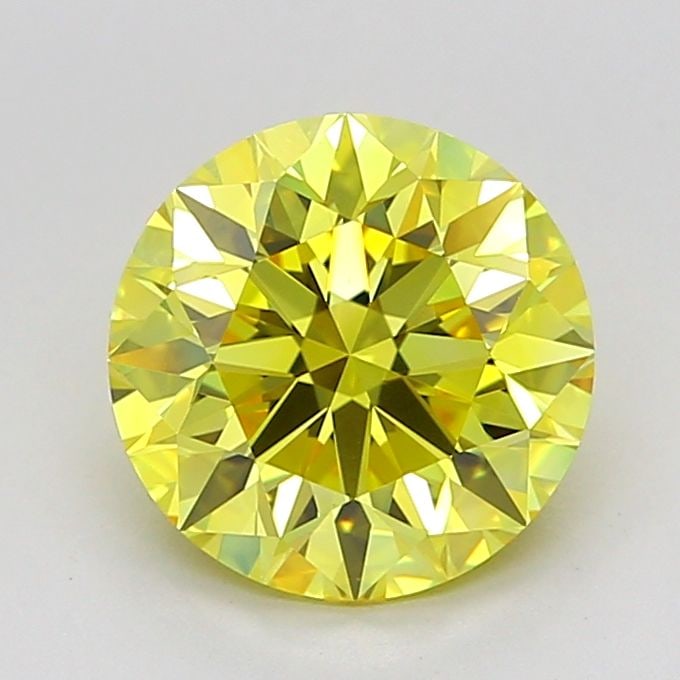 Loose Diamond - ROUND 2.05ct Fancy Vivid Yellow VS1: Loose Diamond - ROUND 2.05ct Fancy Vivid Yellow VS1 Source: This is a real non-mined Diamond that has been grown in a lab Shape: ROUND Carats: 2.05 Color: Fancy Vivid Yellow Certification: IGI Video:
