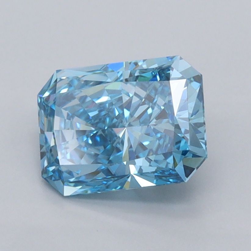 Loose Diamond - RADIANT 1.47ct Fancy Vivid Blue VS1: Loose Diamond - RADIANT 1.47ct Fancy Vivid Blue VS1 Source: This is a real non-mined Diamond that has been grown in a lab Shape: RADIANT Carats: 1.47 Color: Fancy Vivid Blue Certification: IGI Video: