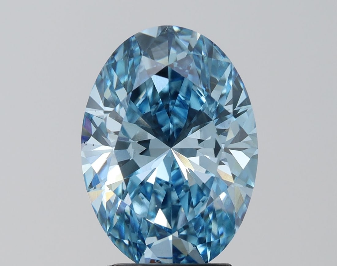 Loose Diamond - OVAL 3.01ct Fancy Blue VS1: Loose Diamond - OVAL 3.01ct Fancy Blue VS1 Source: This is a real non-mined Diamond that has been grown in a lab Shape: OVAL Carats: 3.01 Color: Fancy Blue Certification: IGI Video: